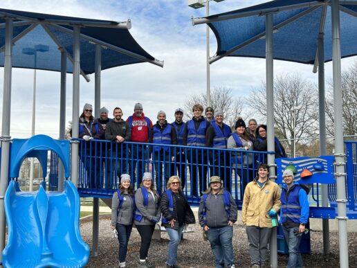 A picture of Truma North America volunteers helping at the High Dive Park in Elkhart, Indiana.