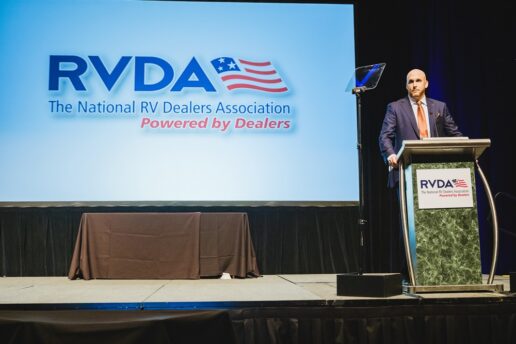A picture of RVDA Chairman Ryan Horsey at the 2023 RVDA Convention/Expo.