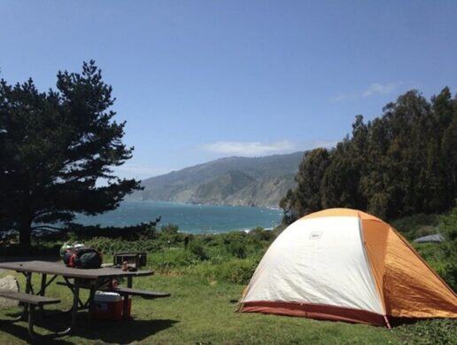 A picture of a tent at a lake from The Dyrt.