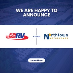 The Fun Town RV acquisition Northtown Motor Homes graphic.