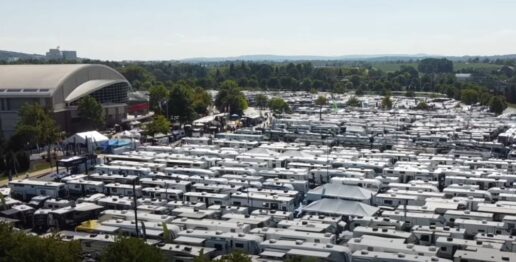 A picture of a 2024 America's largest RV Show video clip.