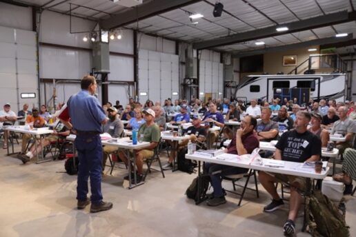 A picture of an education session at the National RV Training Academy's facility in Athens, Texas.