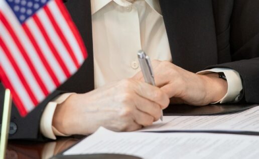 A stock photo of American signing a bill from RVIA